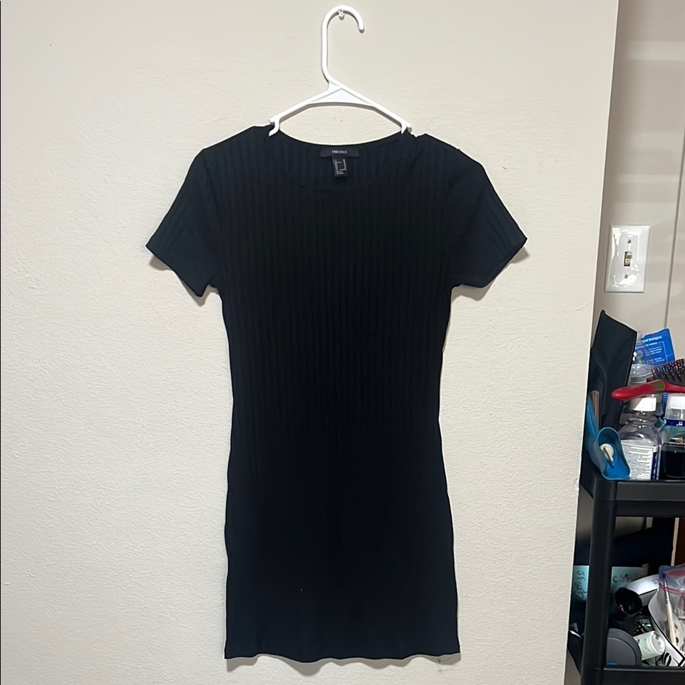 Black Ribbed Women's Dress